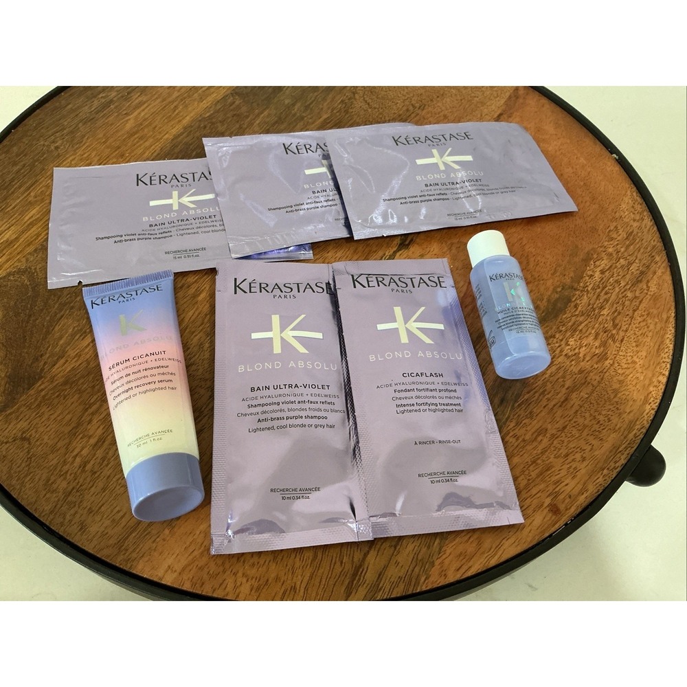 Kerastase Blond Absolu Serum Cicaflash Strengthening Oil Shampoo SAMPLE Set Of 7